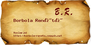 Borbola Renátó névjegykártya